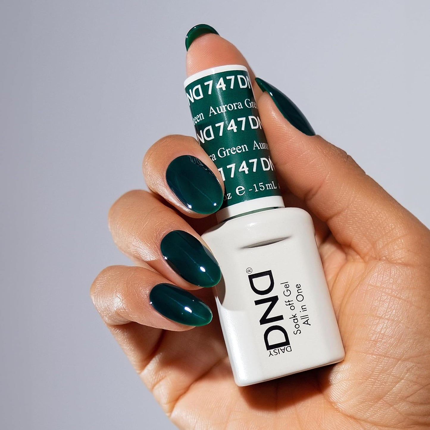 DND Gel Polish Set - Gel & Nail Polish Duo in 747 Aurora Green | 0.5 Fl Oz Each