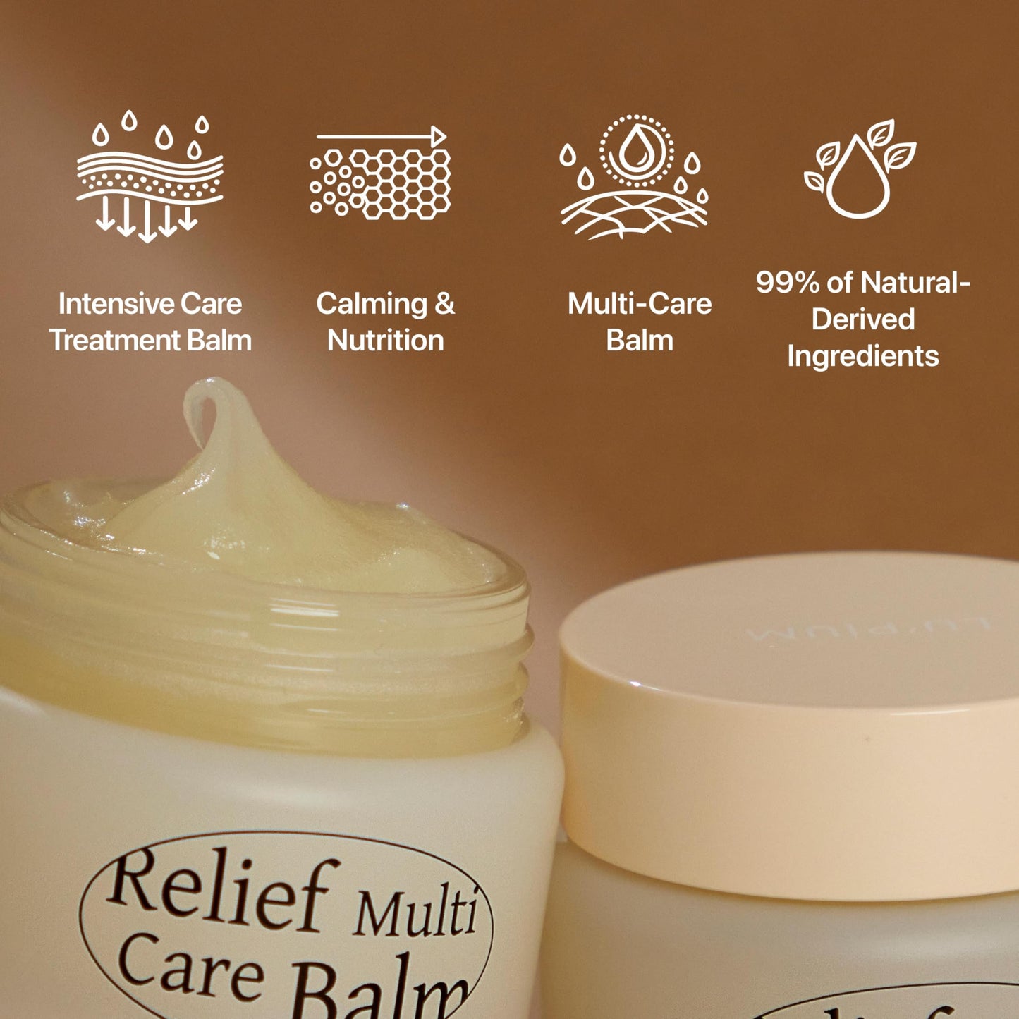 LU'PIUM Relief Multi Care Balm - Vegan All-in-One Moisture Balm with Avocado Oil & Ceramide, Hydrating & Soothing Barrier Care for Face & Body (30g, 1.06 oz)