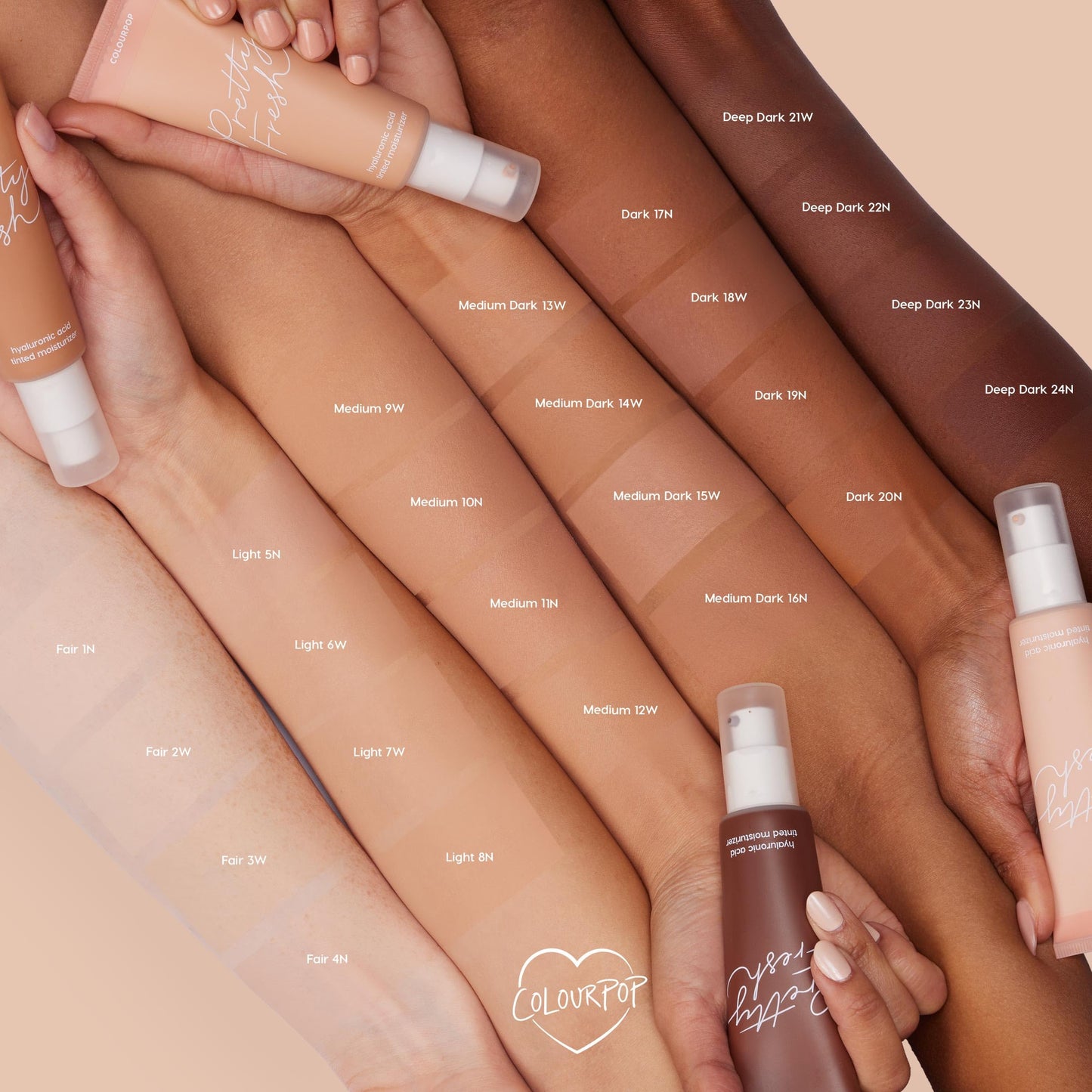 ColourPop Pretty Fresh Tinted Moisturizer - Hydrating Skin Tint with Lightweight Coverage - Formulated with Hyaluronic Acid & Coconut Water for Healthy-Looking Skin - Deep Dark 22N (1.45 oz)