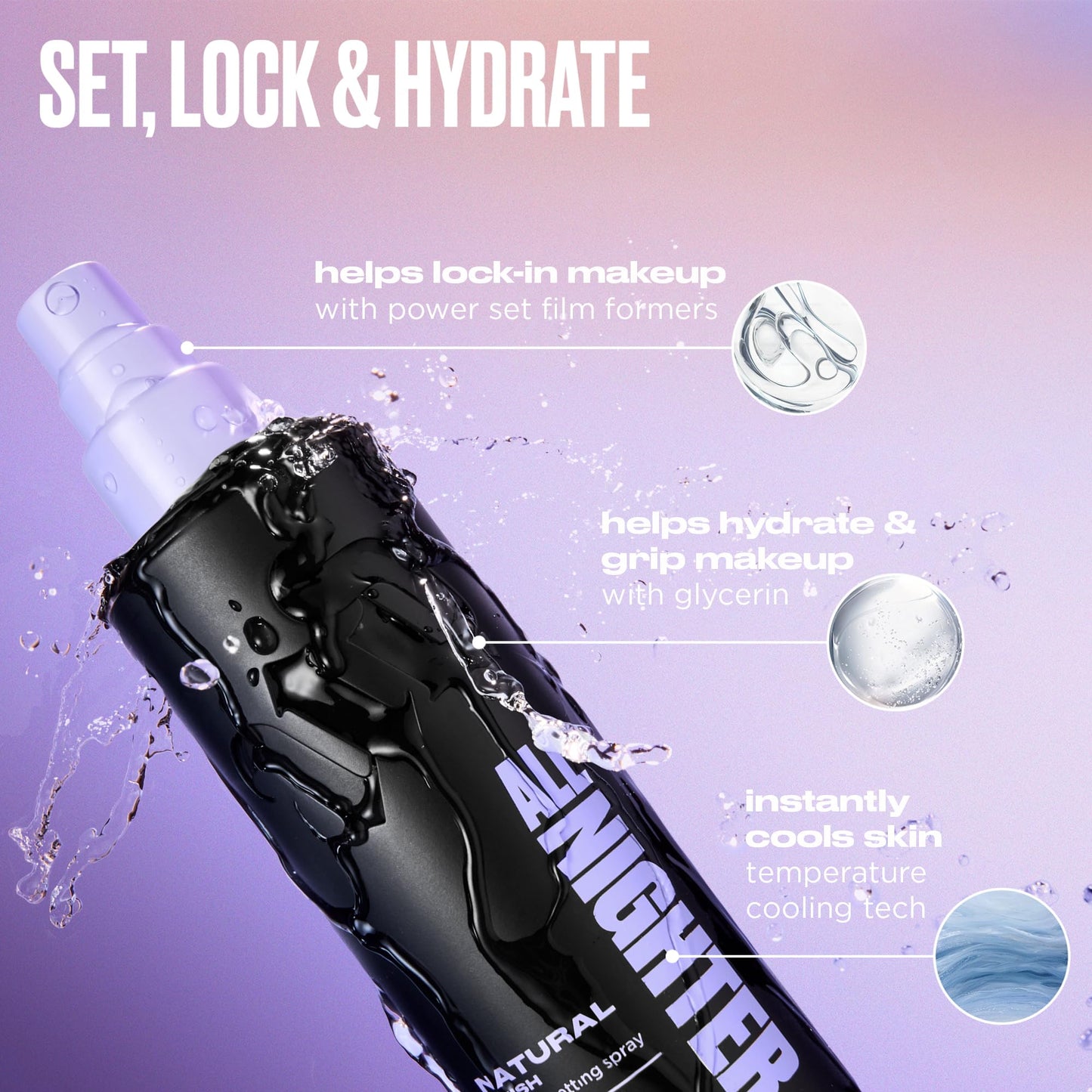 Urban Decay All Nighter Waterproof Makeup Setting Spray - Natural Finish, Up to 24HR Wear, Ultra-Fine Facial Mist, Hydrating Foundation Face Primer, Smudge-Proof, Transfer-Resistant - 4 fl oz