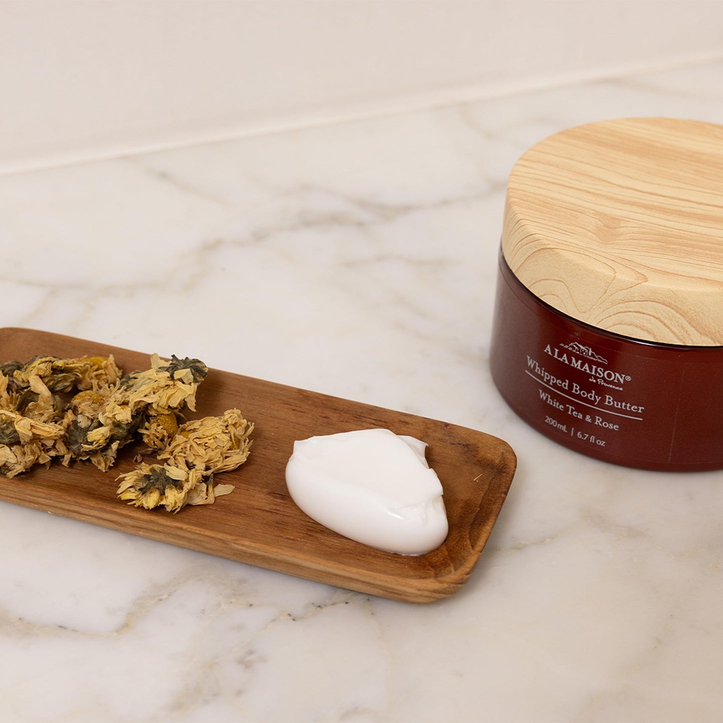 A LA MAISON Whipped Body Butter – Fresh Mint & Verveine – Shea Butter Moisturizer with Argan, Avocado & Jojoba Oils – Ultra-Rich Body Cream for Dry Skin – 6.7 oz – Amber Collection
