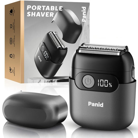 Electric Foil Shavers for Men, Upgraded Mini Electric Razor with 3 Floating Blades, LED Display, USB-C Fast Rechargeable, Portable Electric Shavers for Beard/Face (Black)