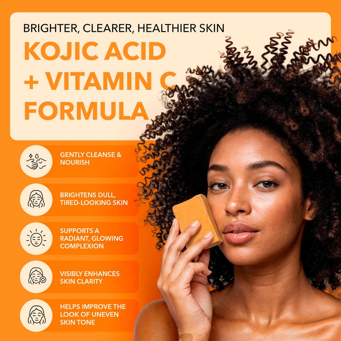 lunavia Kojic Acid Complexion Brightening Soap Bar with Vitamin C, Turmeric, Retinol, Collagen & Hyaluronic Acid – Brightening Face & Body Soap – Supports Brighter Skin, Even Skin Tone – 3 Pack