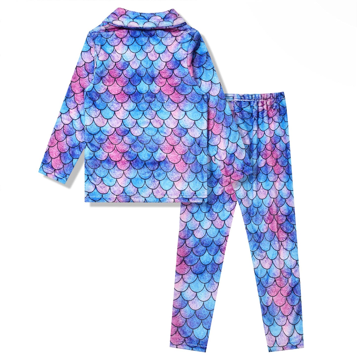CHILDRENSTAR Girls Warm Winter Pajamas Kids Fleece Pjs Set Plush Fleece Sleepwear,Size 8 9