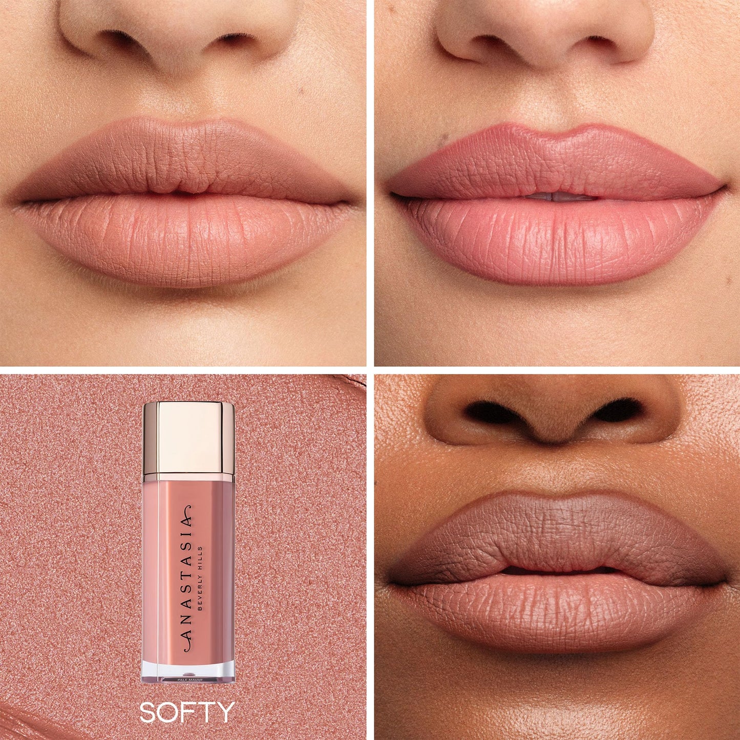 Anastasia Beverly Hills Mini Lip Velvet Duo - Travel-Size Luxury Lip Set, High-Pigment Blurred-Effect Matte Lip Colors with Velvet Finish - Softy + Peachy Nude