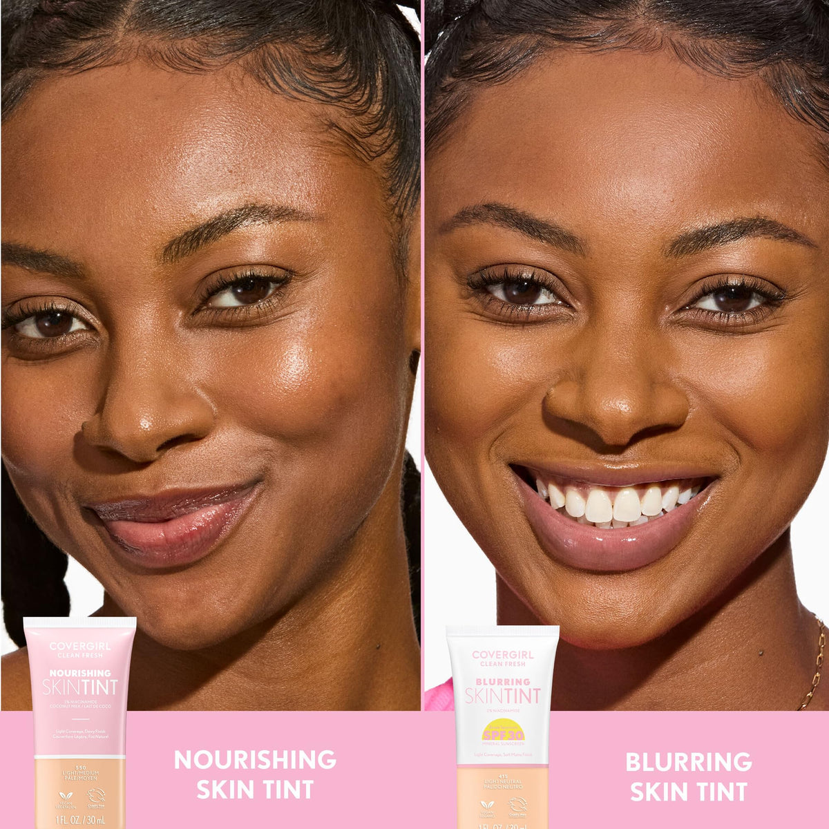 COVERGIRL Clean Fresh Blurring Skin Tint with SPF 30, 450 Rich Warm, Liquid Foundation, Soft Matte Finish, Smooths, Brightens, Blurs Pores, Mineral Sunscreen, Vegan Formula