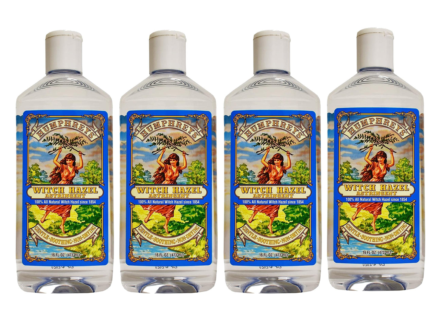 Humphreys Witch Hazel Astringent, 16 Fl Oz (Pack of 4)
