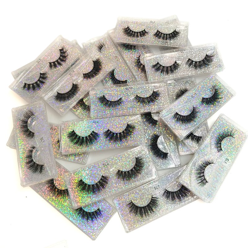 U-Hotmi 3D Faux Mink Lashes Fake Eyelashes Bulk Wholesale Fales Eyelashes 16mm Natural(30 pairs)