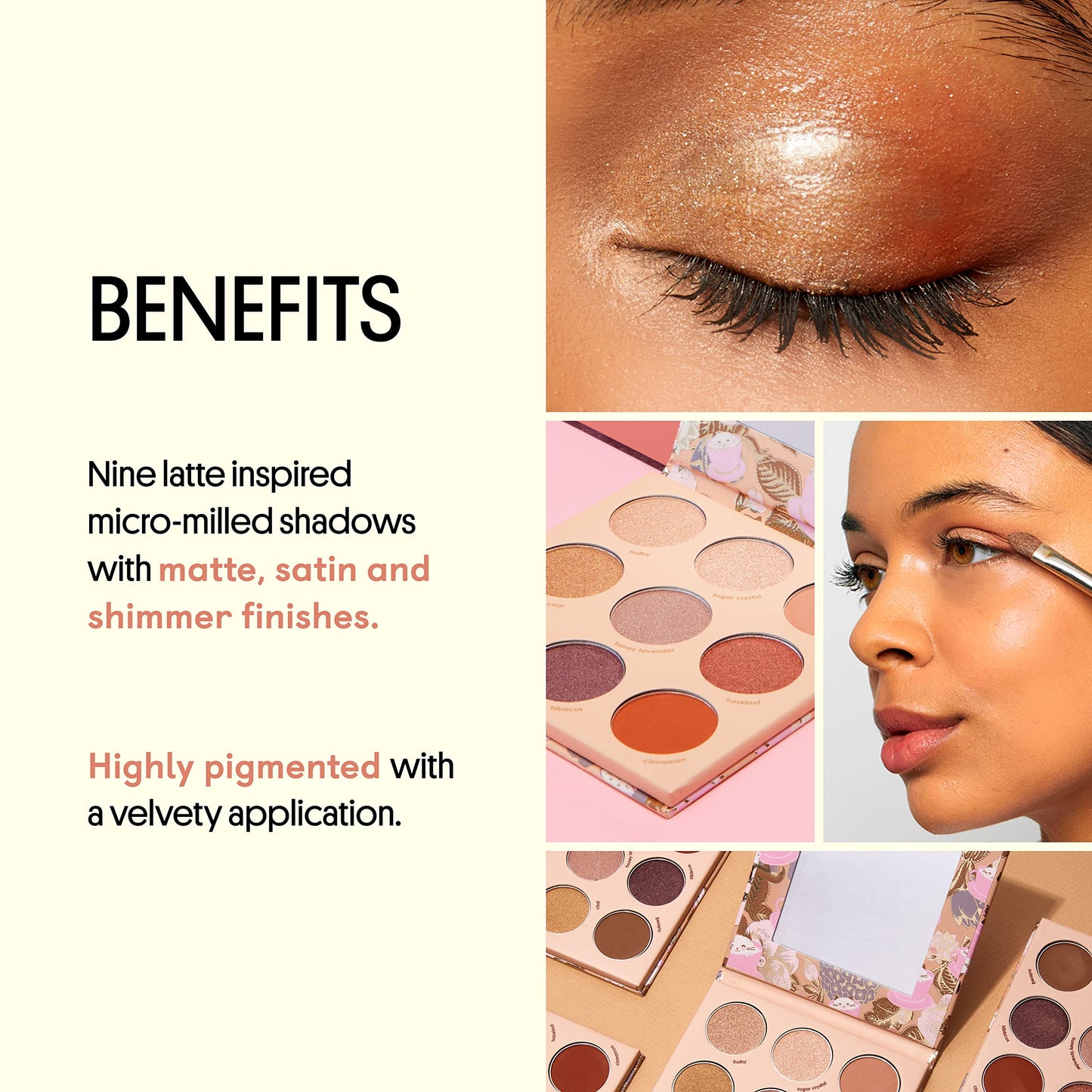 Winky Lux Latte Kitten Eyeshadow Palette – 9 High Pigment Matte, Satin & Shimmer Shades, Crease Proof, Longwear Formula Vegan Formula