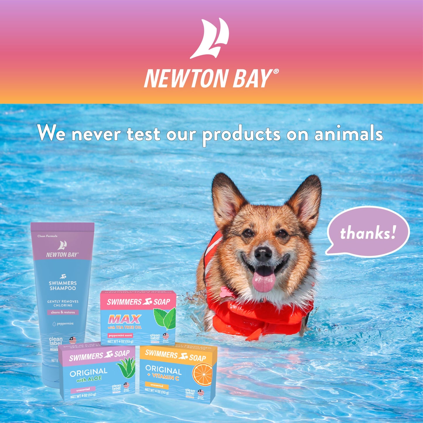 Newton Bay Swimmers Soap | All Natural Body and Face Wash Soap Bar | Gently Washes Away Chlorine After Swimming | Revitalizes Sensitive Skin | Single 4 Ounce Soap Bar