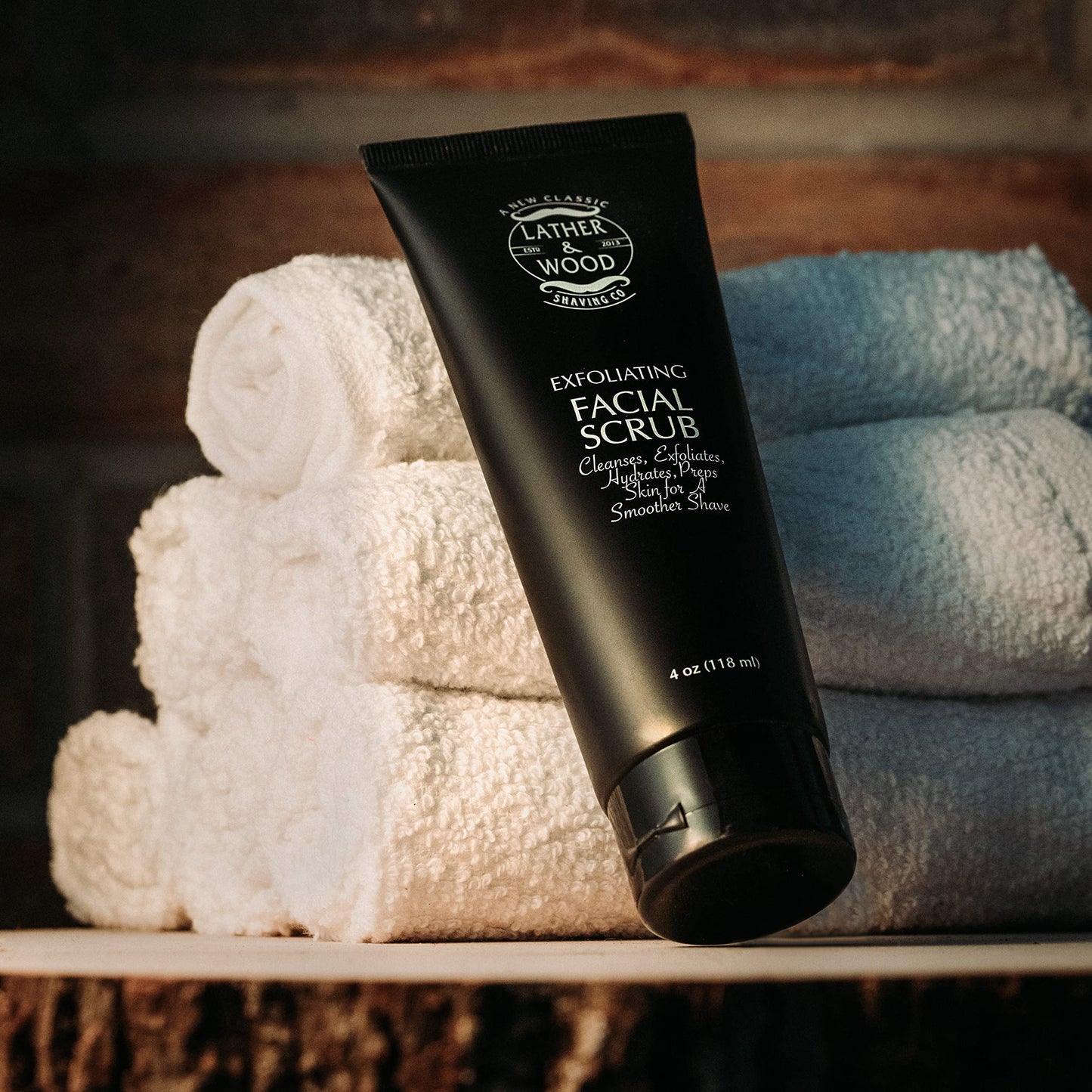 Best Face Wash for Men - Lather & Wood's Face Scrub - Luxurious Exfoliating Facial Wash for the Men. 4oz