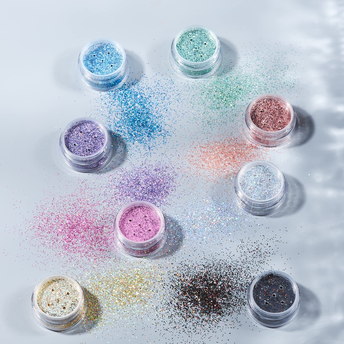 Moon Glitter Holographic Glitter Shakers 100% Cosmetic Glitter for Face, Body, Nails, Hair and Lips - 0.17oz - Gold