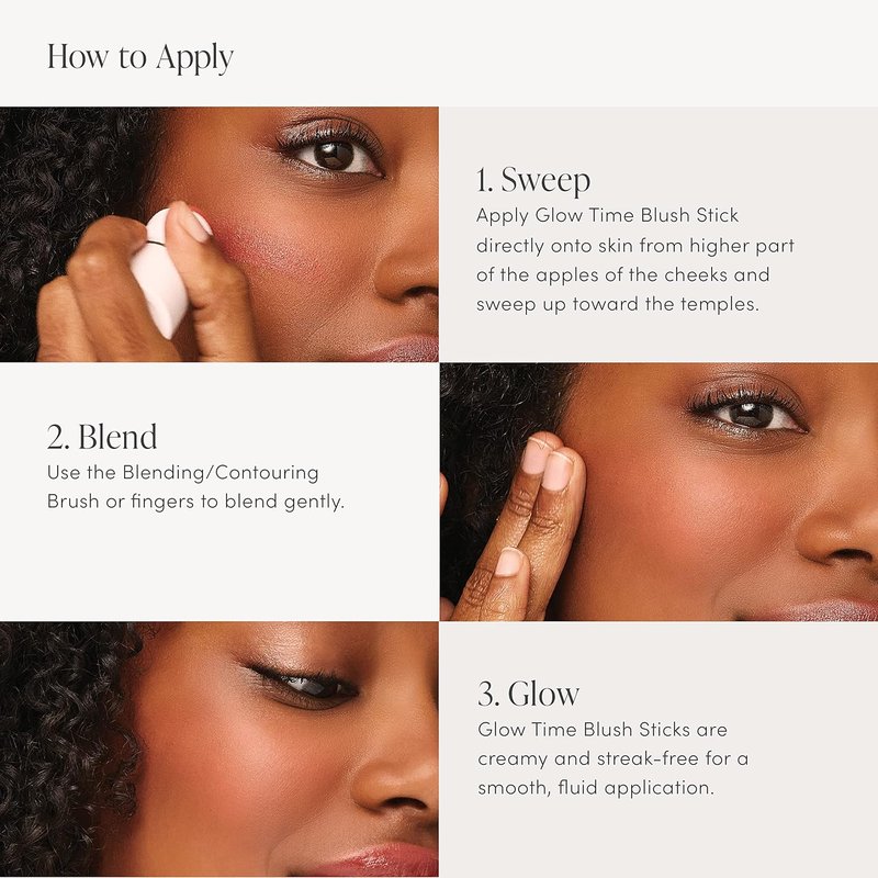Jane Iredale Glow Time Blush Stick - Creamy Multitasking Makeup with Skin-Nourishing Ingredients | Vegan & Non-Comedogenic | 5 Shades Available