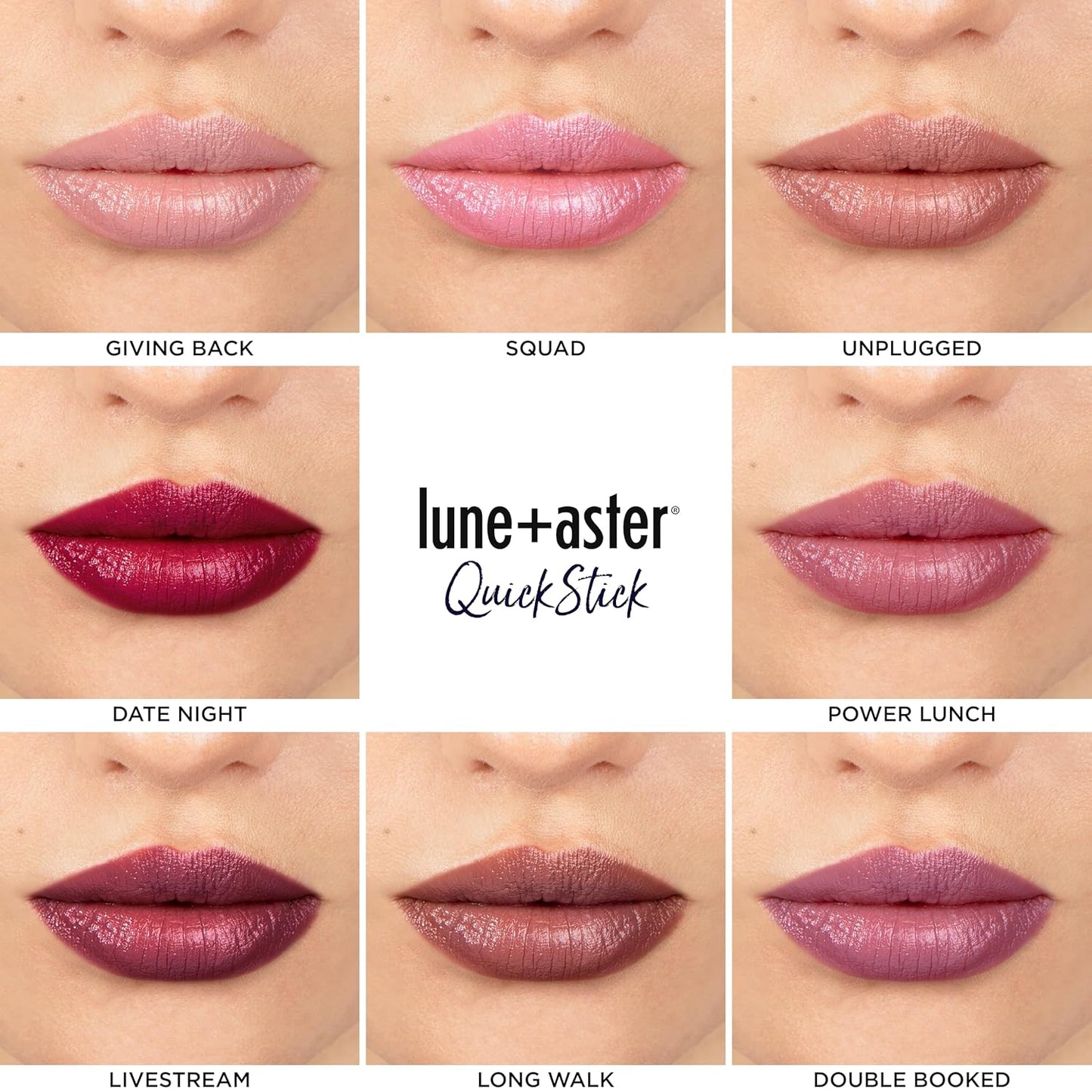 Lune+Aster Powerlips Quickstick - Moisturizing Medium Coverage Lipstick | Medium Shine Finish