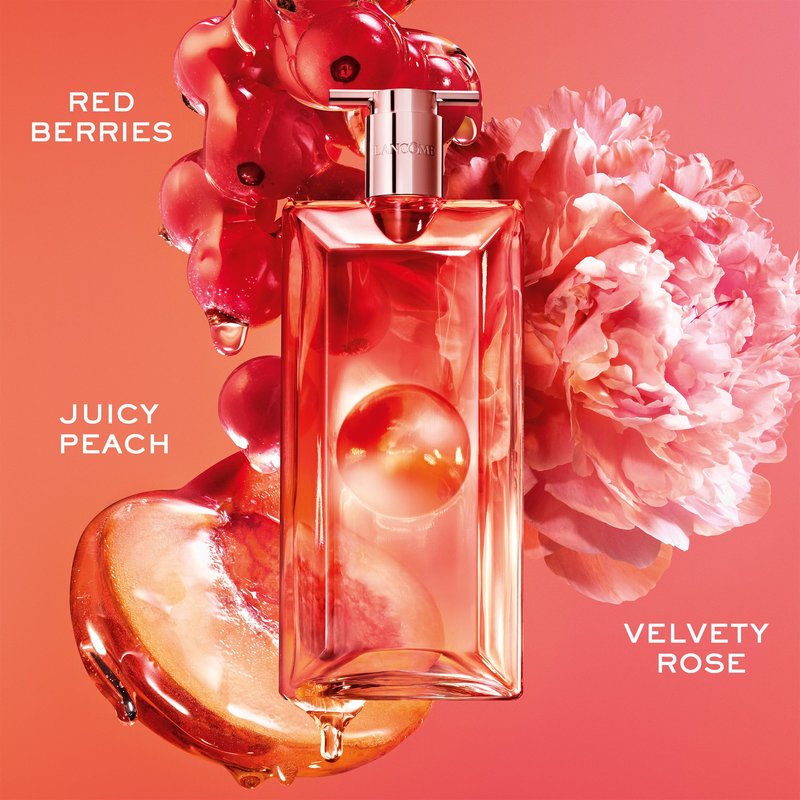 Lancôme Idôle Peach ‘N Roses Eau de Parfum, 0.85 fl oz – Juicy Peach, Sparkling Red Berries & Velvety Rose, Fruity Floral Perfume, Everyday Scent