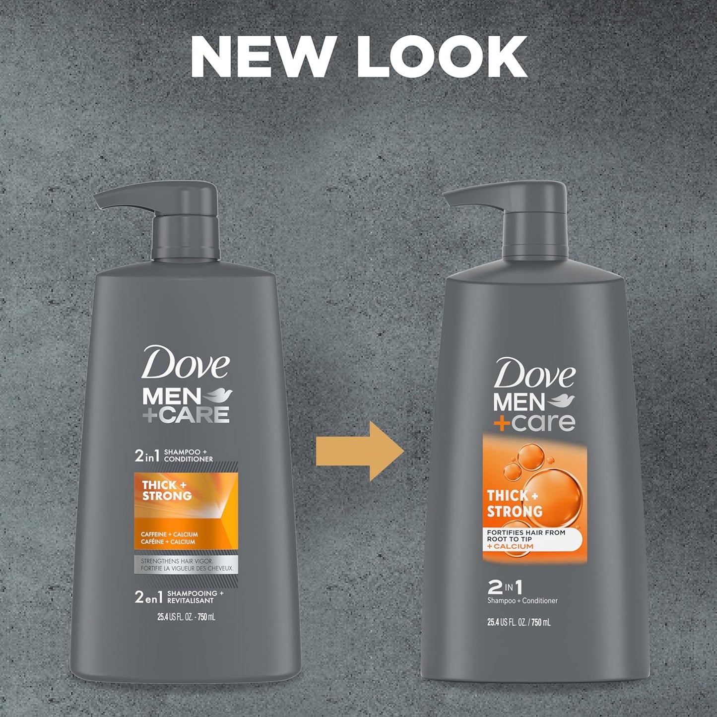Dove Men+Care 2-in-1 Shampoo & Conditioner - Fortifying Hair Care with Calcium | 25.4 oz, 4 Count