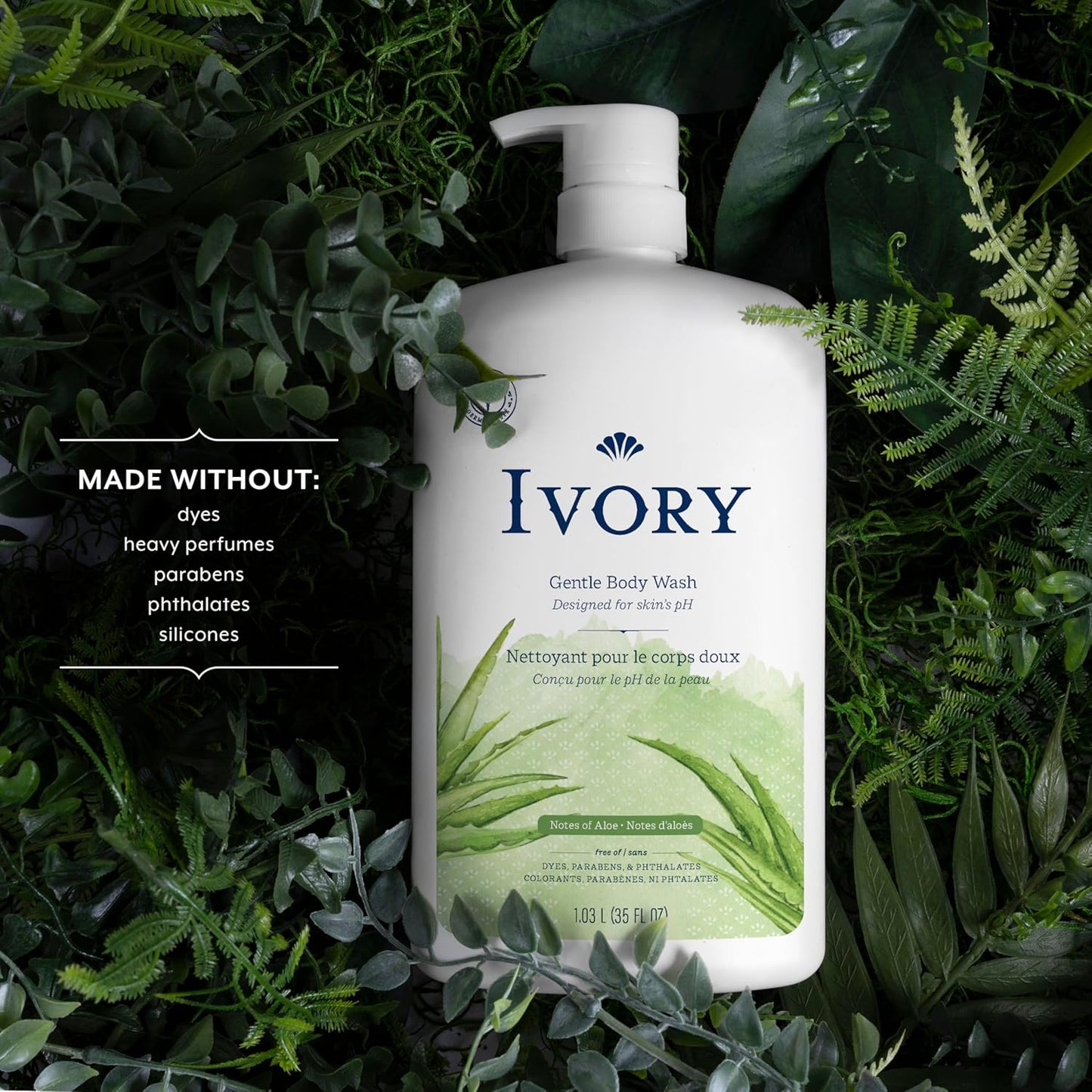 Gentle Body Wash for Family | Aloe Scent, 35 oz | Dye-Free, Paraben-Free, No Heavy Perfumes