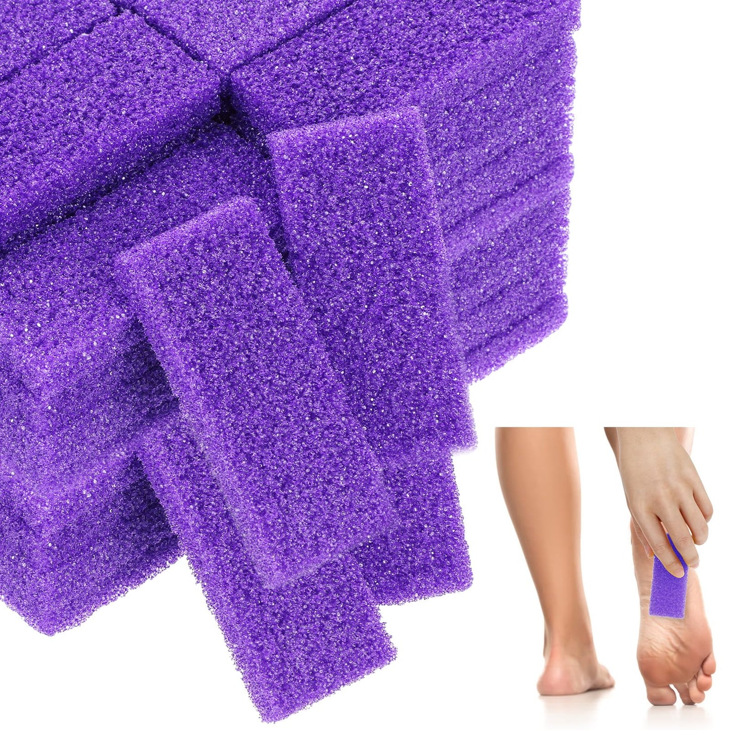 200 Pcs Purple Pumice Stone for Feet Disposable Foot Pumice Stone Bulk Foot Pumices Scrubber Dead Skin Pumices Foots Callus Remover for Feet Pedicure Foots Heel Exfoliator Tool Sponge Salon Home Use
