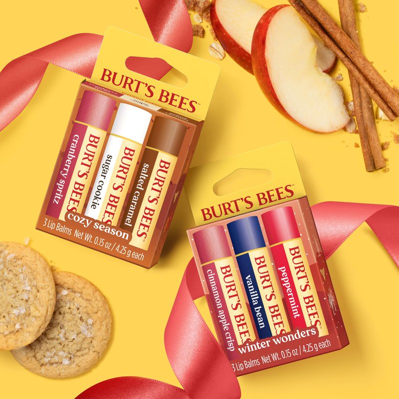 Burt's Bees Cozy Season Lip Balm Set, Natural Origin Lip Care, 3 Tubes, 0.15 oz.