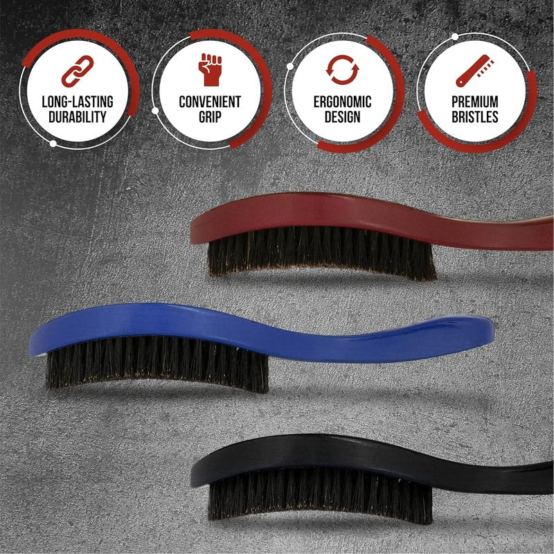 Men's 360 Wave Brush Set - Soft, Medium & Hard Handle Brushes for Perfect Waves | Grooming Gift Set