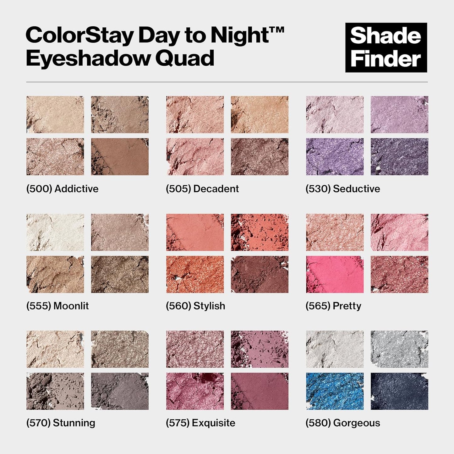Revlon ColorStay Eyeshadow Quad - Longwear Palette with Transitional Shades | 505 Decadent, 0.16 Oz
