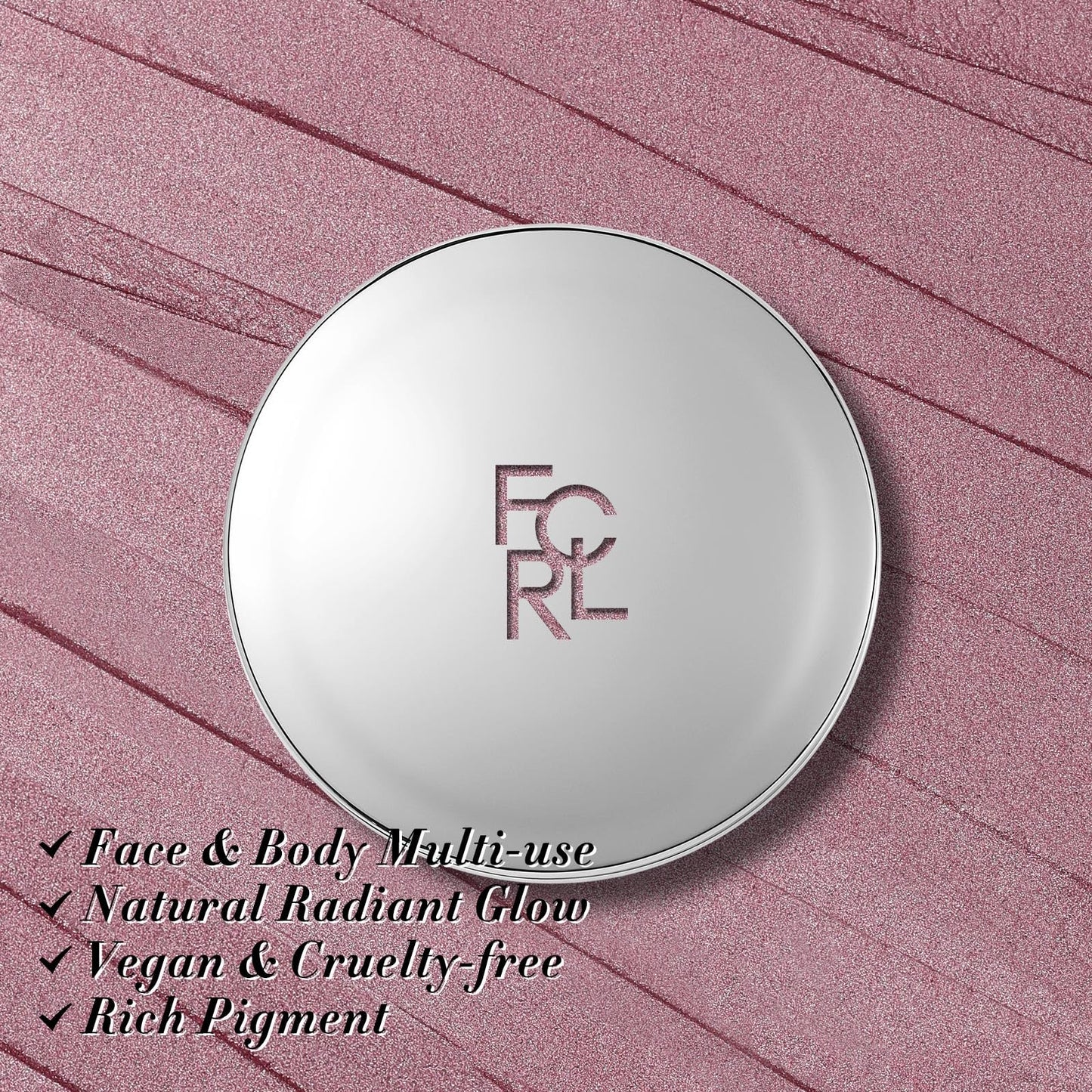 FOCALLURE Highlighter Makeup, Waterproof Gel-to-Powder – Cool Pink 14g