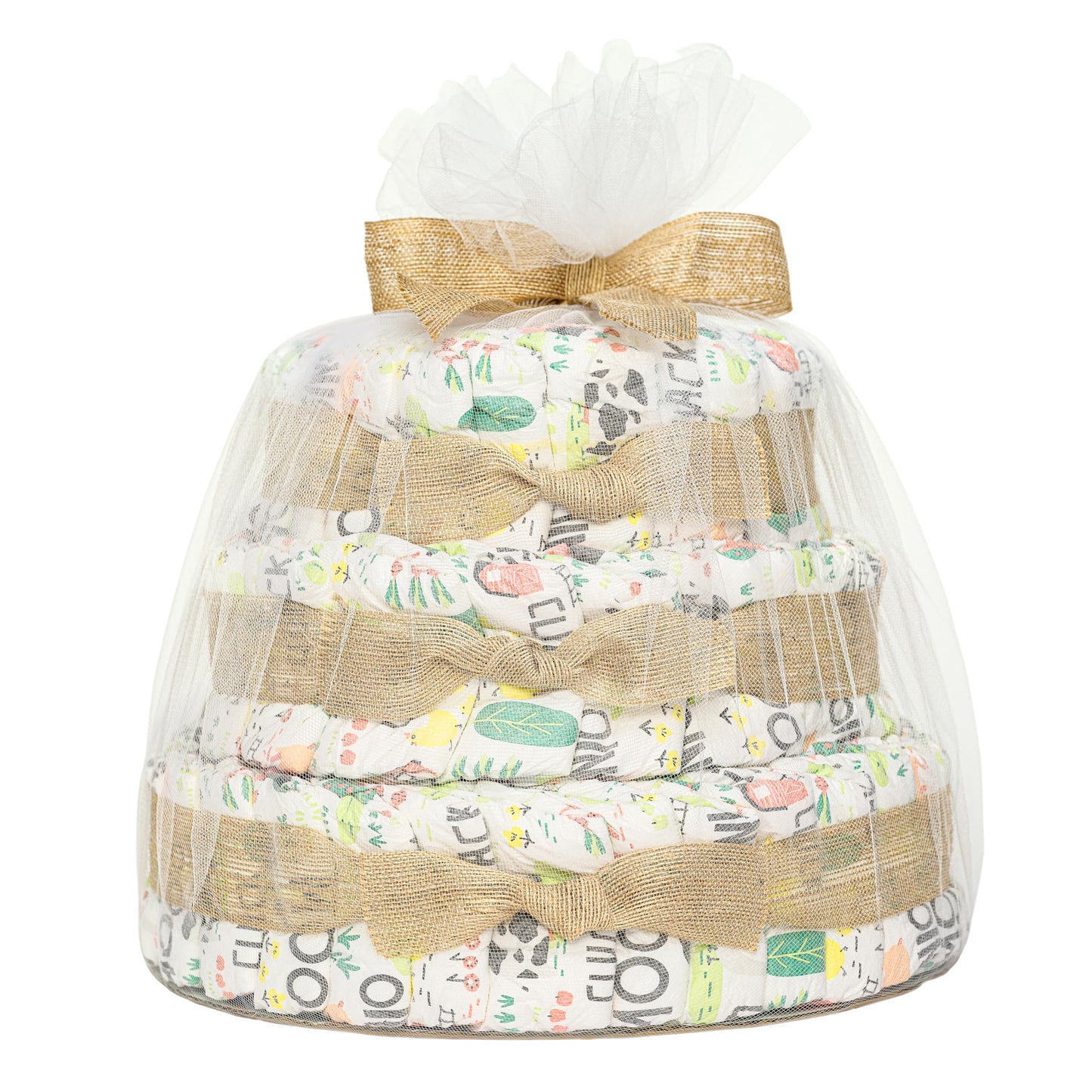 The Honest Company Deluxe Diaper Cake Diapers Baby Personal Care Plant-Based Wipes Barnyard Babies Size 1 8-14 lbs 70 Count