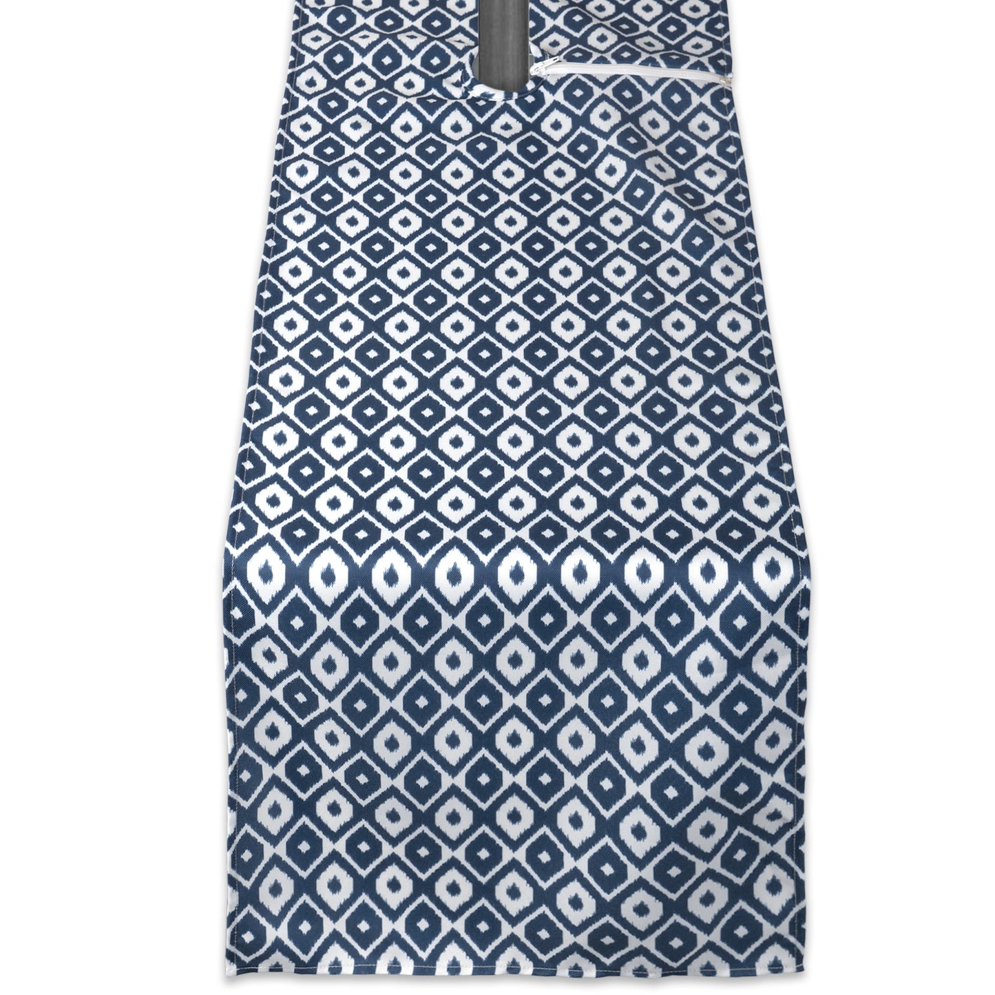 DII Ikat Outdoor Zippered Tabletop Collection Water Resistant, 14x108 Table Runner, Blue