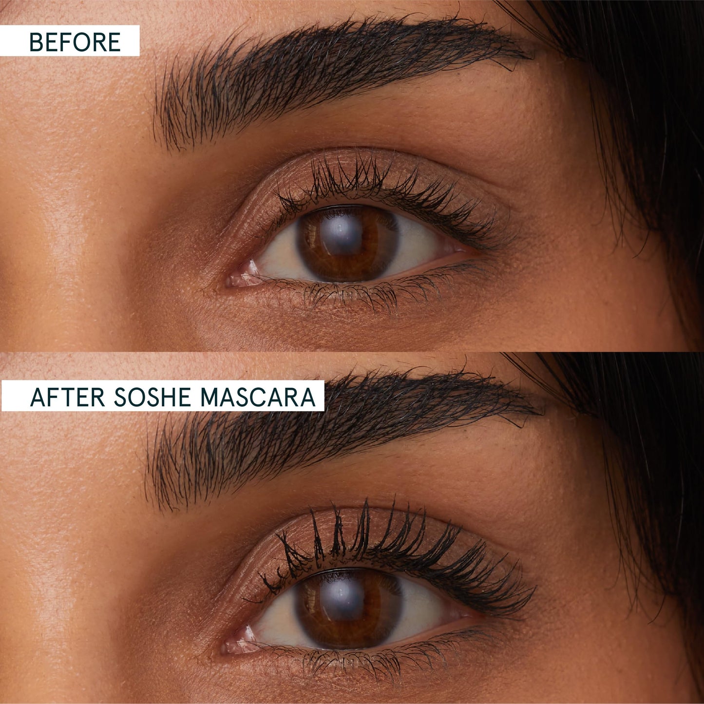 SOSHE Beauty - Peptide Lengthening Mascara | Safe for Contact Lens Wearers, Smudge Resistant, Flake-Free | Clean, Vegan, Cruelty-Free, Certified Plastic Negative