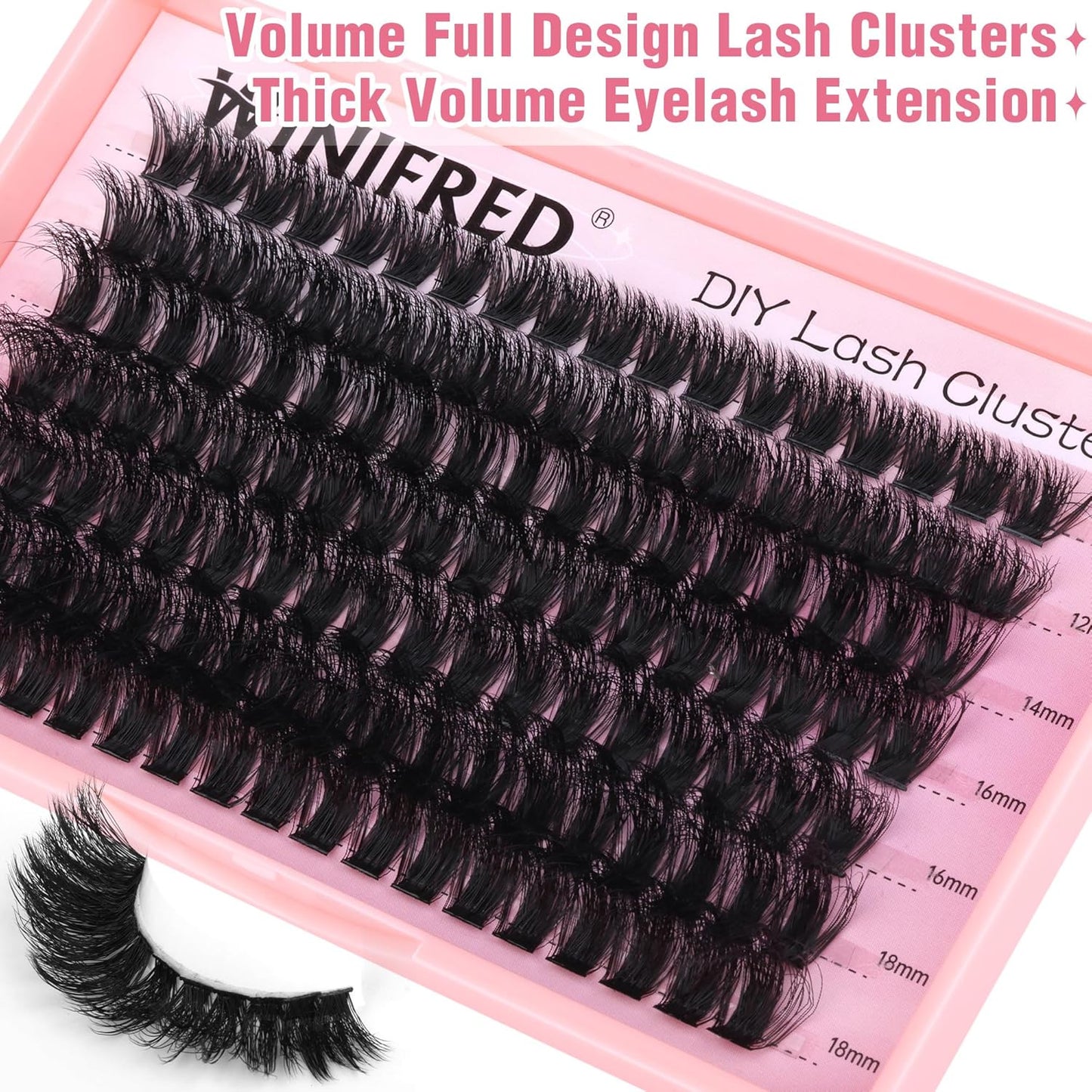 Winifred Bottom Lash Clusters Thick Volume Lower Lash Extension DIY Individual Lashes Bottom Clusters Lashes for Cluster Eyelash Extensions (168pcs)