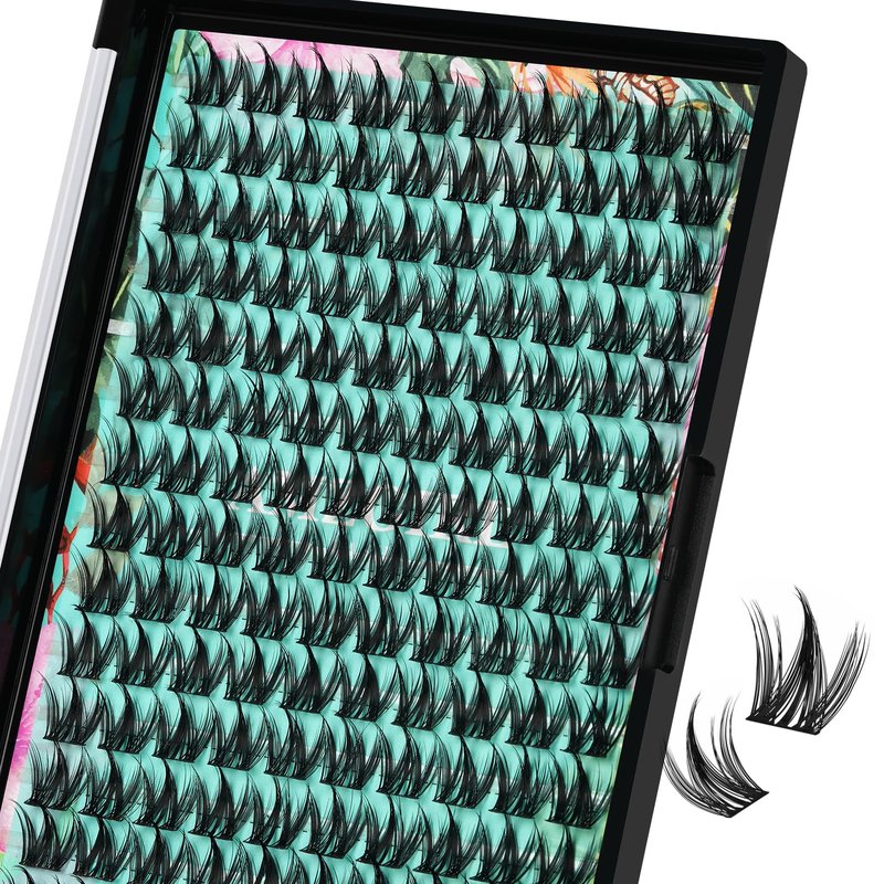 Lash Extension Kit 280PCS Eyelash Clusters 80D DIY Eyelash Extension Kit Individual Lashes Natural Lash Clusters Kit with Lash Bond and Remover, Lash Tweezers(D-Mix9-16mm Kit)