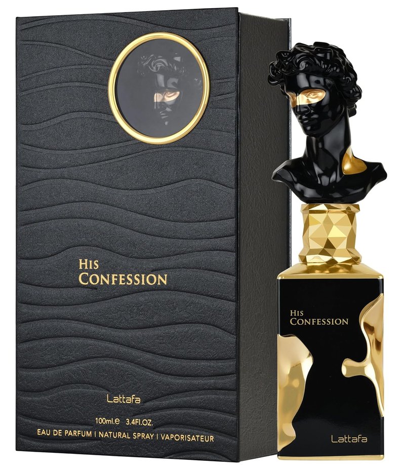 Lattafa His Confession Eau de Parfum Spray - 3.4 Oz | Long-Lasting Fragrance for Men