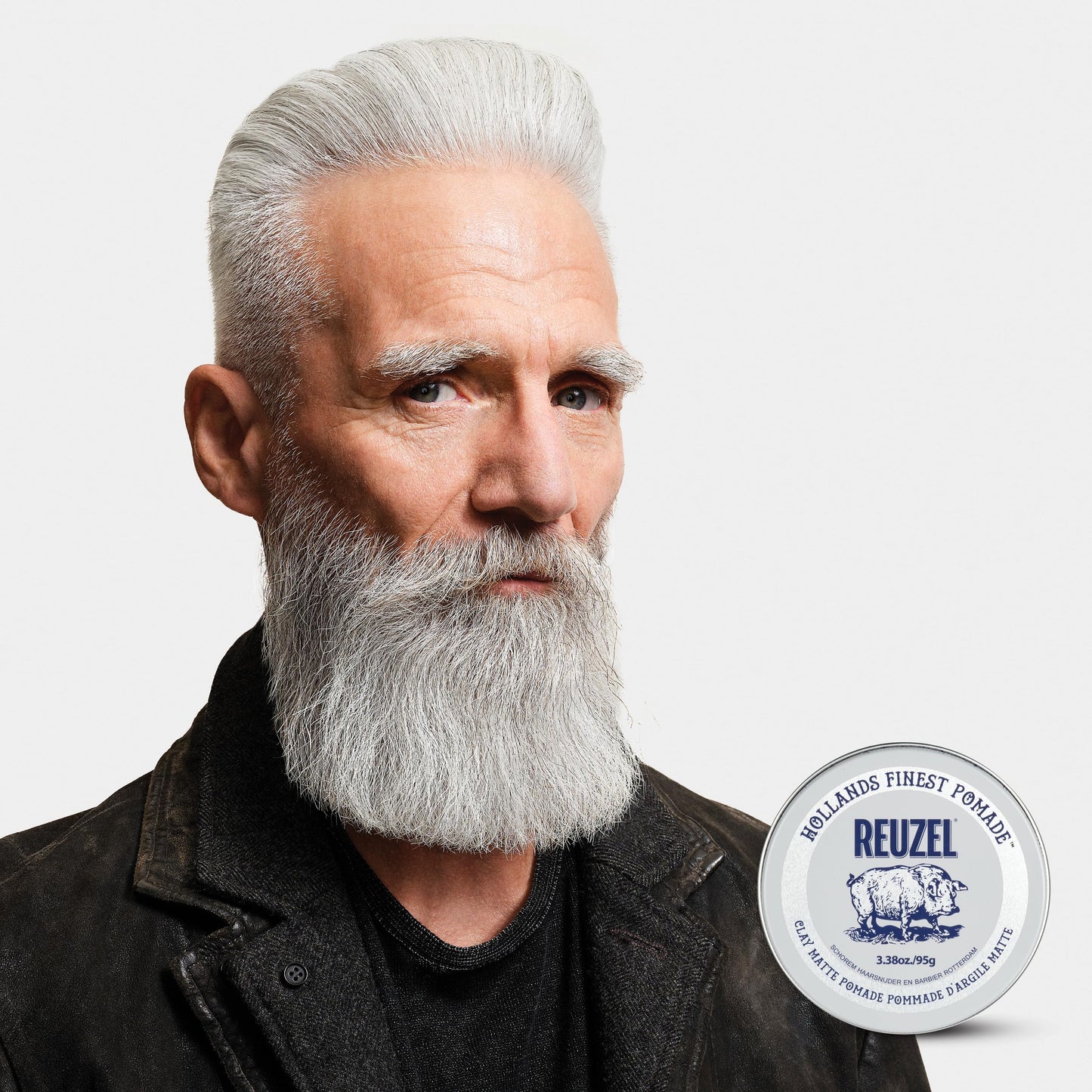REUZEL Clay Matte Pomade, Medium All Day Hold, Water Soluble Styling, Matte Finish and Flake Free, Easy To Wash Out, For All Hair Types