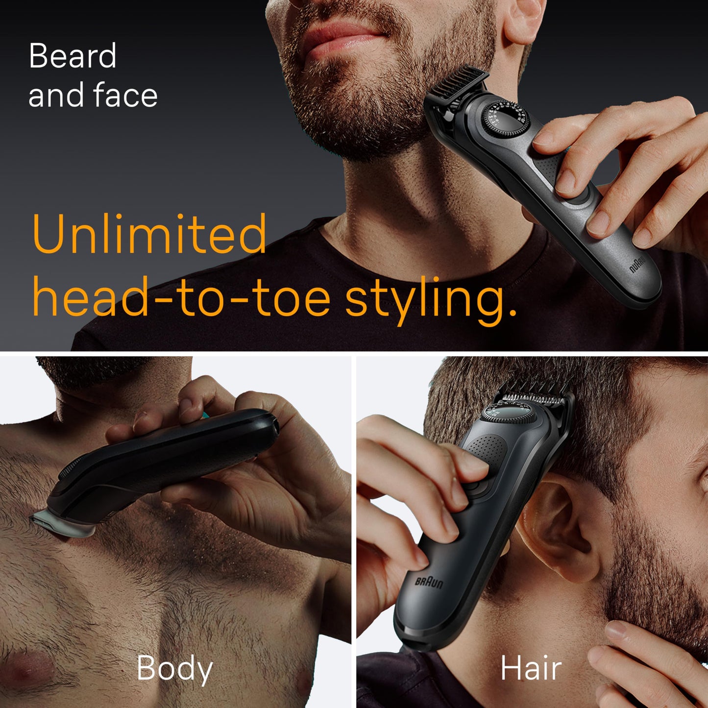 Braun All-in-One Style Kit Series 5 5471, 8-in-1 Trimmer for Men with Beard Trimmer, Body Trimmer for Manscaping, Hair Clippers & More, Ultra-Sharp Blade, 40 Length Settings, Waterproof