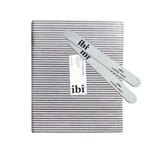 IBI 180 Zebra Cushion File | Grit 180/180 | Washable Nail File (50PCS)