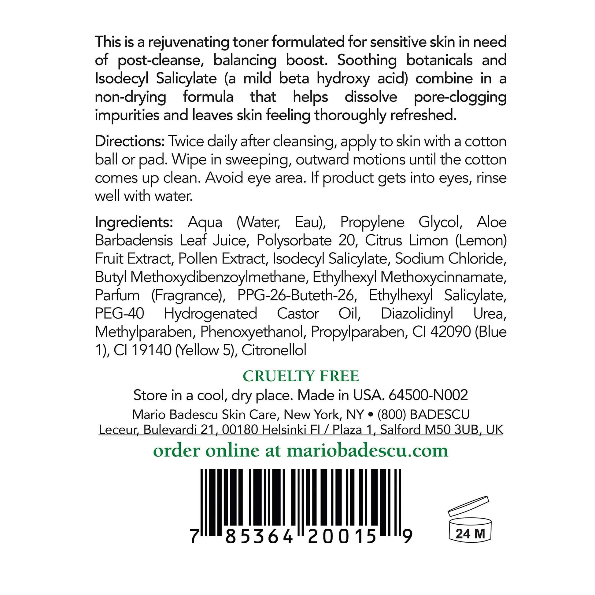 Mario Badescu Keratoplast Cleansing Lotion Toner - Soothing & Rejuvenating Skin Care Face Toner With Aloe Vera, 8 Fl Oz