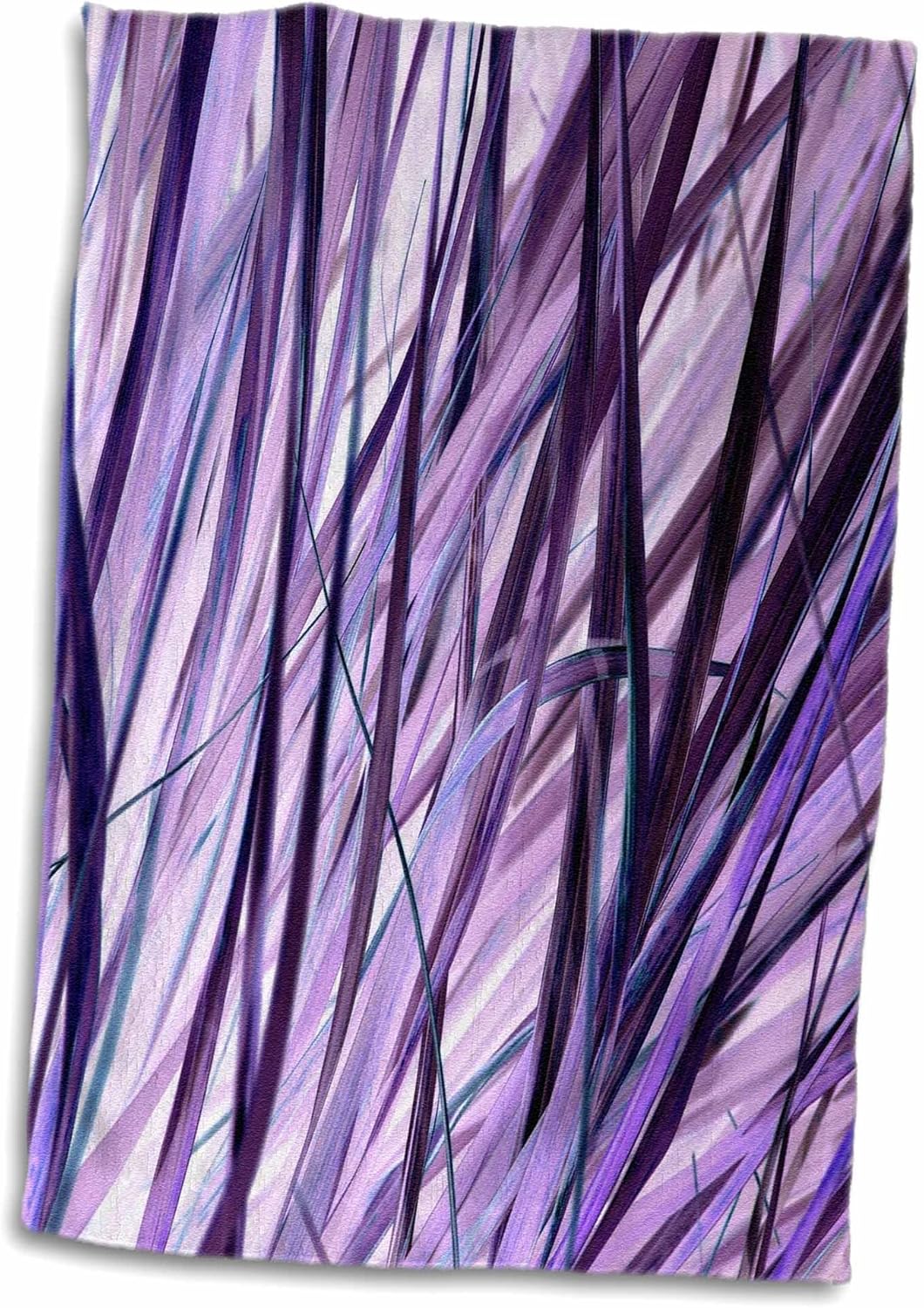 3D Rose Purple Swaying Grasses Towel - Soft Microfiber, 15" x 22"