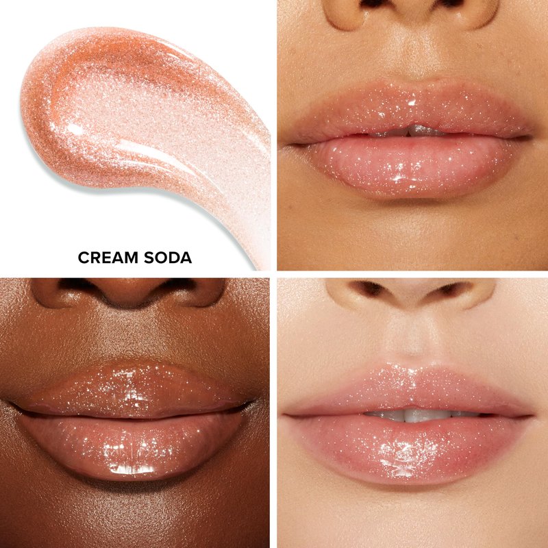 Too Faced Kissing Jelly Lip Oil + Gloss | Hydrating Lip Serum Treatment with Jojoba Oil for Instant Moisture and Glossy Shine, 0.15 Fl Oz, Cream Soda