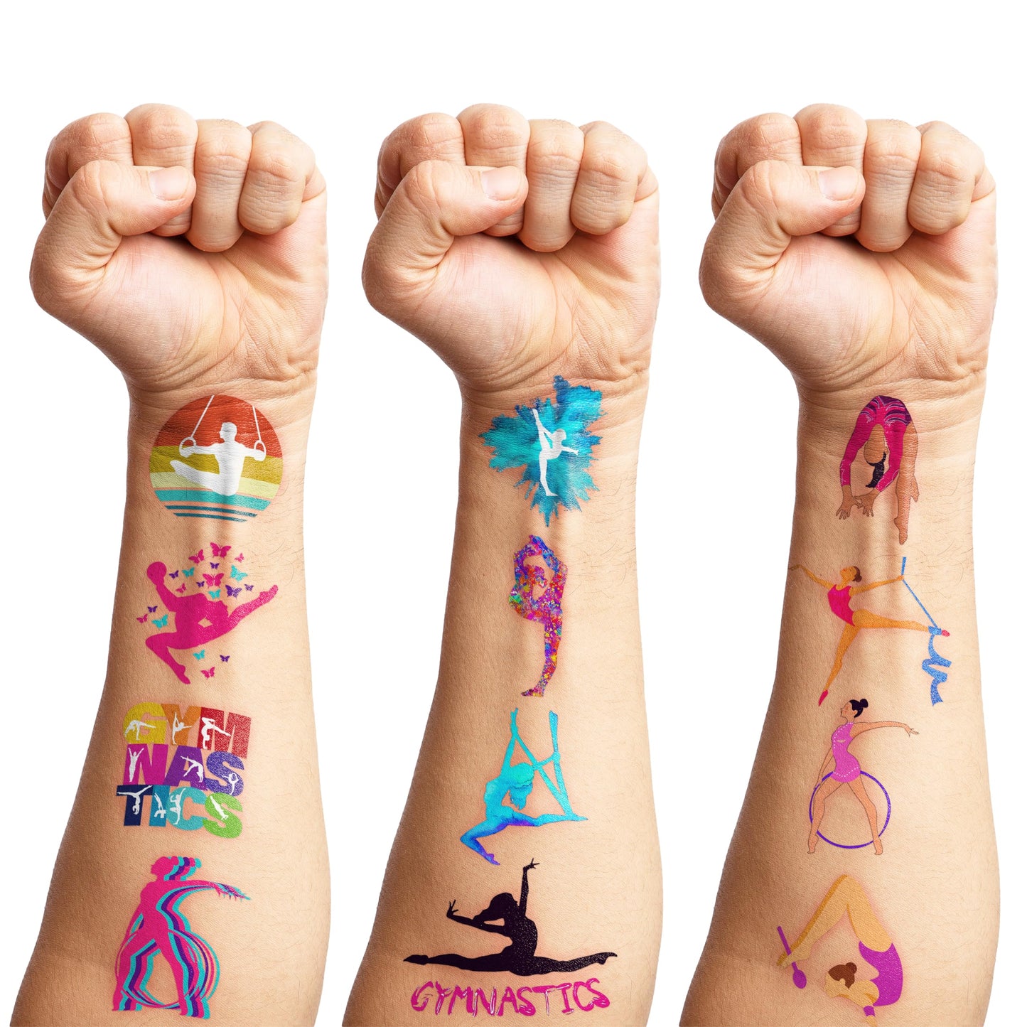 115 PCS Gymnastics Gymnast Gymnastic Temporary Tattoos - Cheerleading