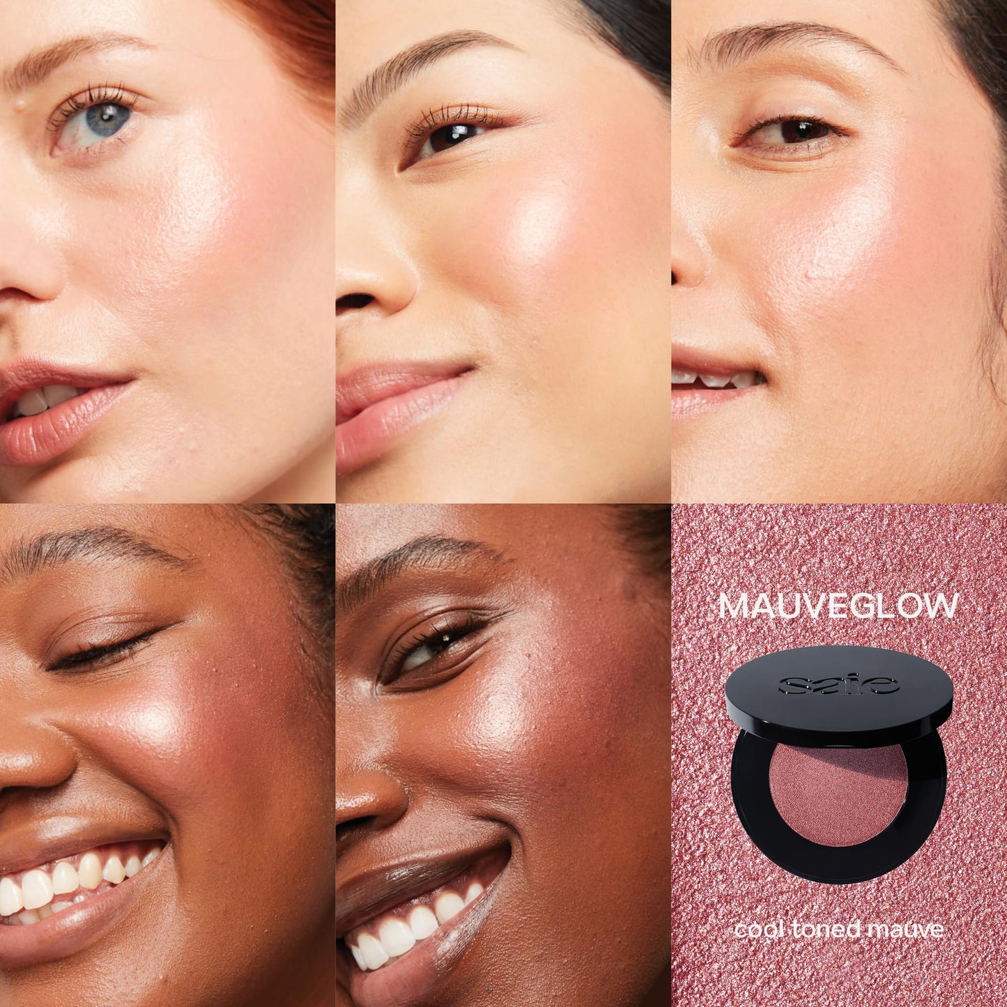 Saie Glow Sculpt Multi-Use Highlighter + Cream Blush Refill - Lightweight with Hyaluronic Acid + Micropearl for Radiant, Glowing Skin - Mauveglow (.02 oz)