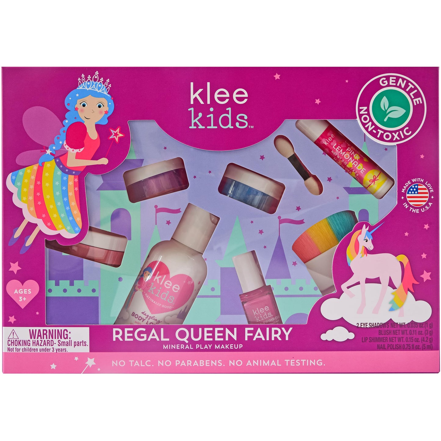 Klee Naturals Deluxe Mineral Play Makeup Kit. Gentle and Non-Toxic. Kid-Friendly. Made in USA. (Regal Queen Fairy)