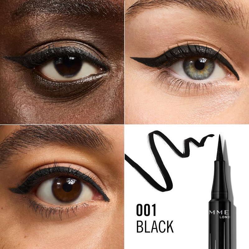 Rimmel London Wonder’Ink Eyeliner - Matte Waterproof Formula, Long-Wearing, 0.03oz | Black