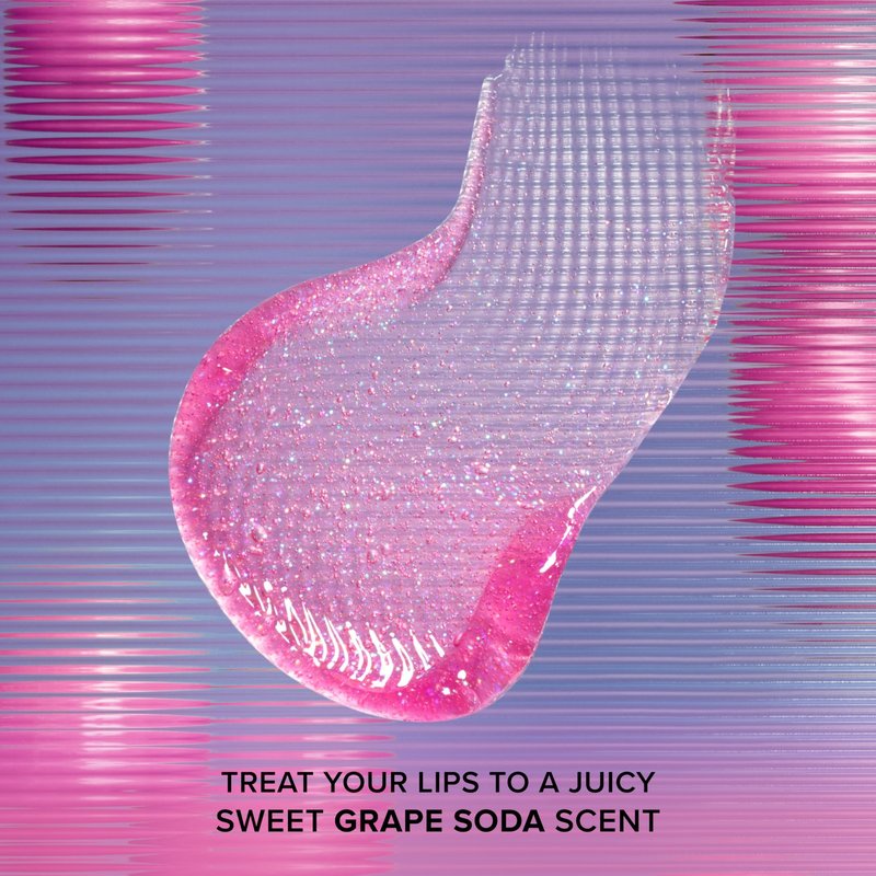 Too Faced Kissing Jelly Lip Oil + Gloss | Hydrating Lip Serum Treatment with Jojoba Oil for Instant Moisture and Glossy Shine, 0.15 Fl Oz, Grape Soda