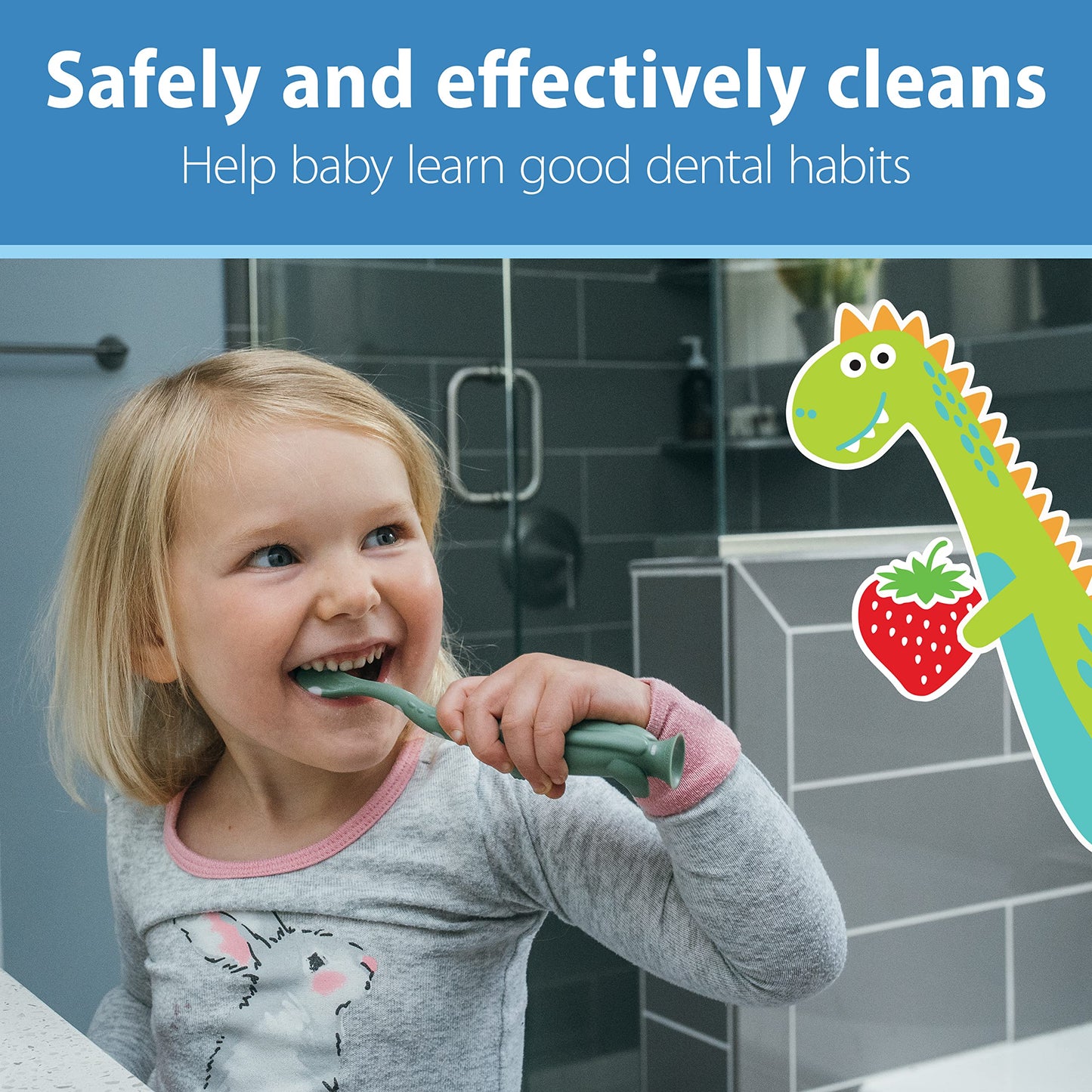Variety Pack: Dr. Brown's Toddler Toothbrush, Otter, 1-Pack and Baby Toothpaste, Strawberry Flavor, 40g