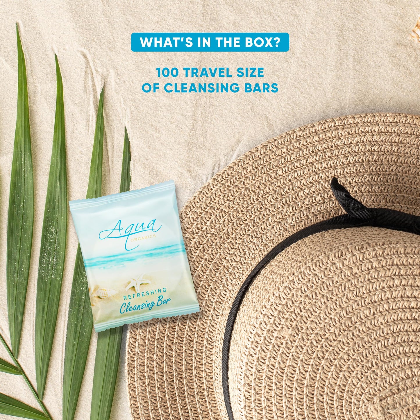 1-Shoppe All-in-Kit Aqua Organics Bar Soap, Travel Size Beach Hotel Amenities, 0.5 oz (Case of 100)