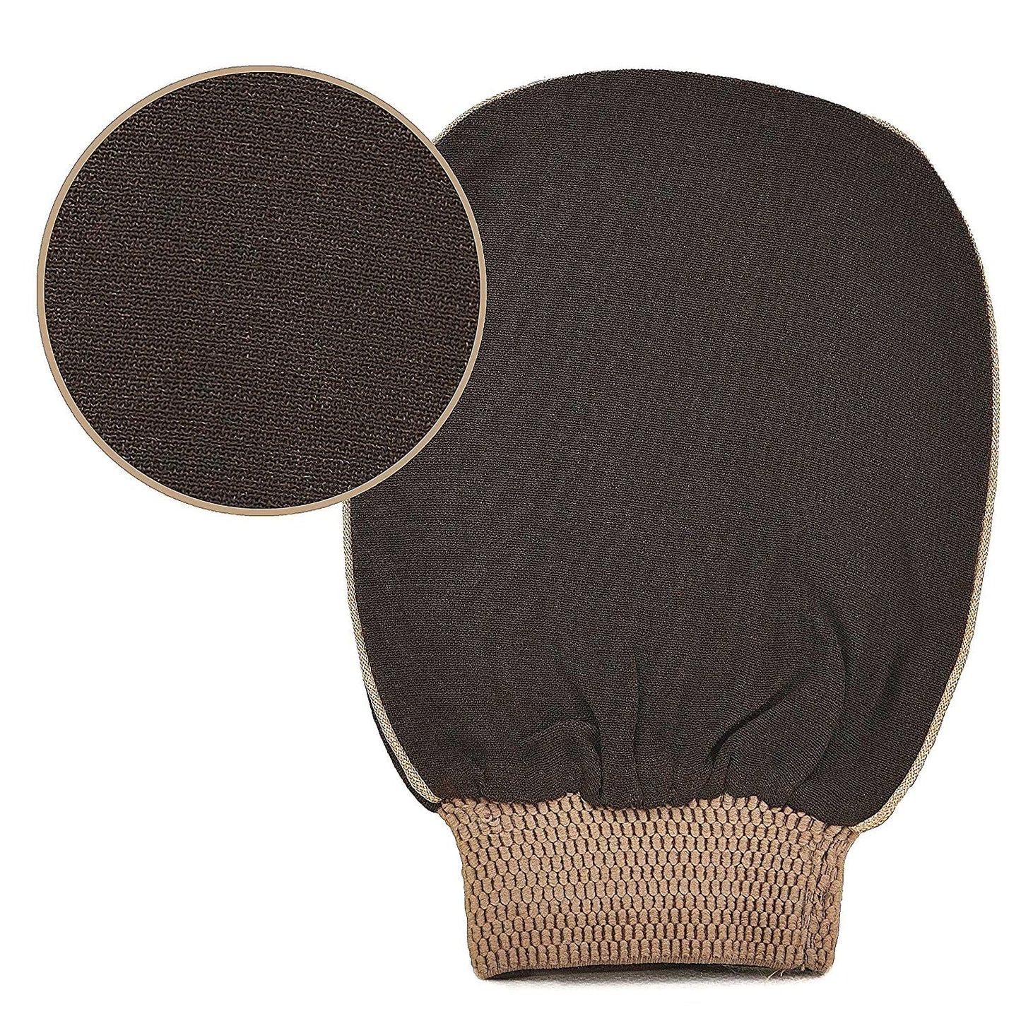 Natural Elephant Premium Kessa Hammam Glove and Moroccan Black Soap with Eucalyptus Essential Oil 200g (7oz) Combo Spa Exfoliation Kit