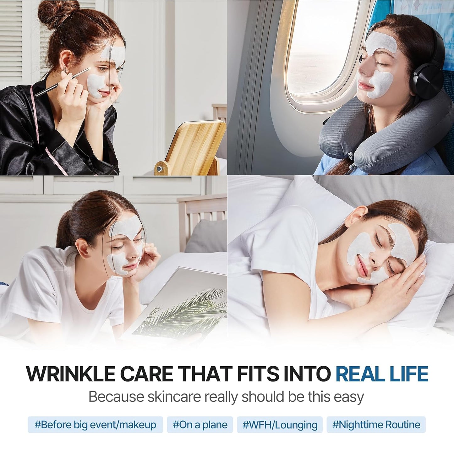 Wrinkle Patches for Forehead & Smile Lines - 36 PCS Hyaluronic Acid, Collagen, Peptides | Smoothing & Firming Treatment