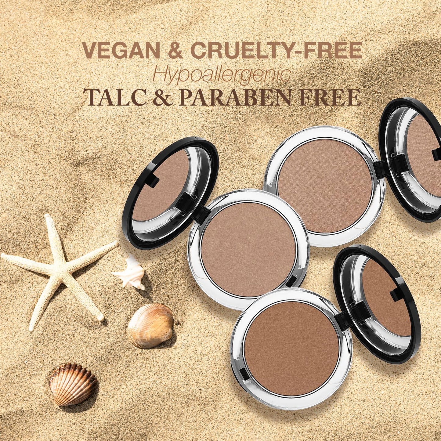 bellapierre Compact Mineral Bronzer | Beautifully Warms for a Sun Kissed Glow | Infused with Nourishing Jojoba | Non-Toxic & Paraben Free Formula - Peony - 0.3 Oz