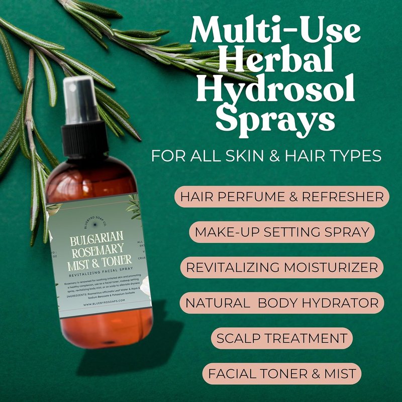 Rose Water Spray - 100% Pure Steam-Distilled Facial Toner | Alcohol-Free Hydrating Mist & Makeup Setter - Anti-Aging, pH-Balancing Natural Skin Care