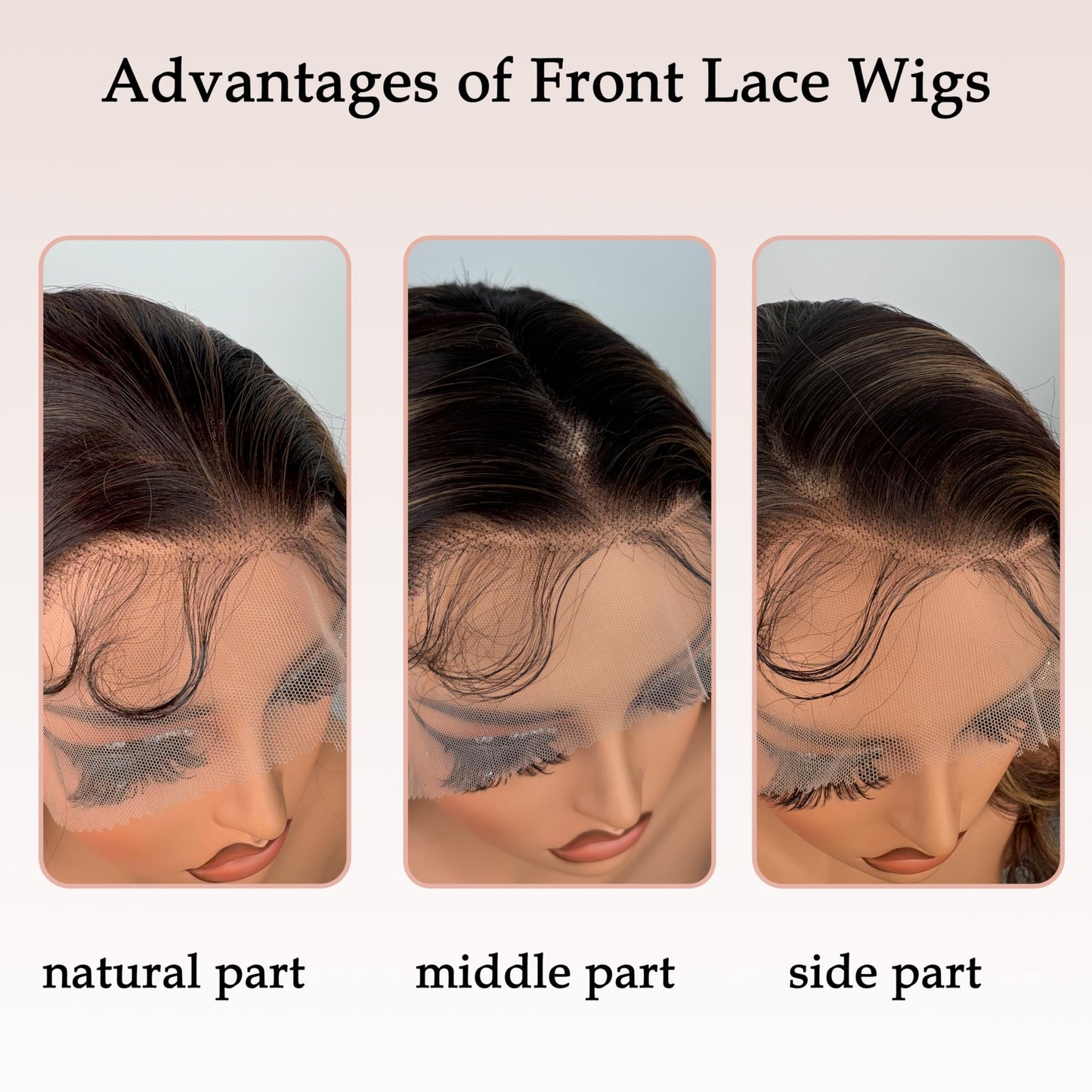 Honey Brown Lace Front Synthetic Wig For women 30 Inch Body Wave 13x4 Lace Front Ombre Brown Highlight wig Heat Resistant Transparent Pre Plucked Hairline with baby hair wig (1B/27/613)